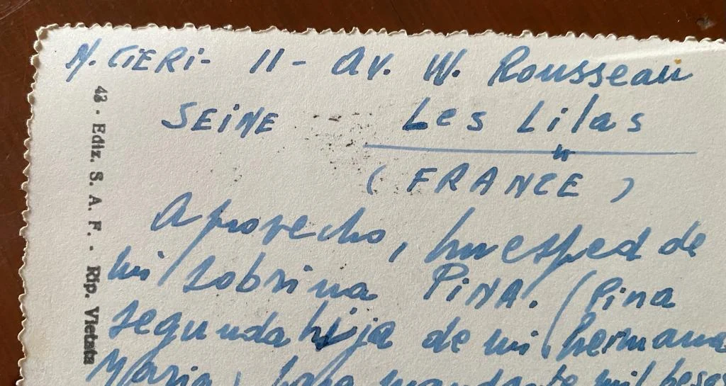 Carte postale, verso